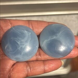 Vintage 60’s Blue Marbled Earrings